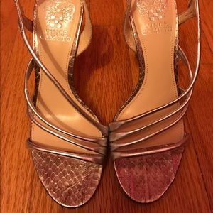 Silver sandal heels